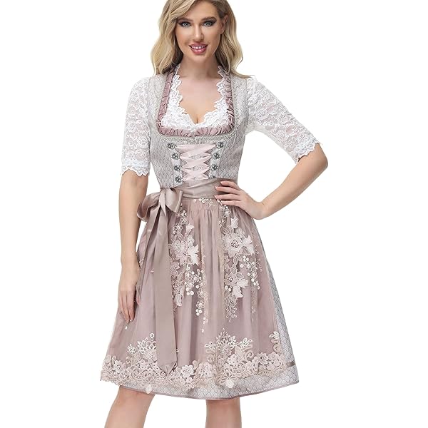 Edelnice Trachtenmode Exklusives Designer Mini Dirndl Madeleine inkl. Spitzen Dirndlschürze und