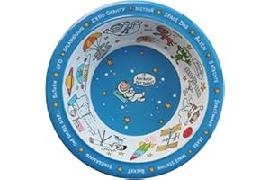 Tyrrell Katz Kids Space Printed Bowl in Blue Melamine - Dishwasher Safe Children's Dish Outdoor Dining Tableware Everyday Plate - 16.5 cm