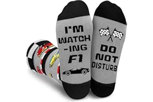 Obidodi Socks for Men, DO NOT DISTURB I'M WATCHING F1, Gifts for Car Lovers, Size 9-12, Racing Fans Christmas Presents Birthday Fathers Day