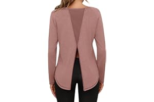 Crewhpo Camiseta Deportiva Mujer Manga Larga Cuello Redondo Camisetas de Malla Mujer Secado Rápido UPF 50+ Ropa Deportivo para Fitness Running Yoga