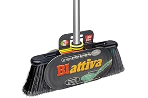 I.P.P.A. Scopa biattiva per Interni. Manico in Alluminio. Doppia setola. Altezza Totale 140 cm. Superleggera. 100% Made in Italy.