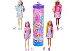 Barbie - Color Reveal Serie Baloon Animals, Bambola Effetto Cambia Colore, con 6 Accessori a sopresa e Un Mini Palloncino a Forma di Animale Inclusi, Giocattolo per Bambini, 3+ Anni, JFV58