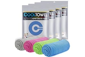 ANNCHILIO 4 Stück Kühlendes Handtücher, Kühlhandtuch, Mikrofaser Kühltuch, Cooling Towel, kühltücher, Kühlendes Sporthandtuch für Bewegung, Fitness, Laufen, Reisen, Wandern, Yoga, 100x30 cm