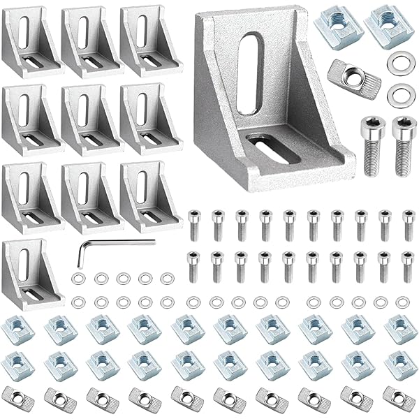 Winkel 40, 40x40x40 mm M8 Nut 8 Zink blank : Amazon.de: Baumarkt