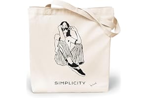 Loxato Tote Bag Aesthetic - Borsa Shopper Cotone 220g/m2 35x42cm - Borsa Tela Donna - Borse Shopper Tela - Extra Largo 8cm