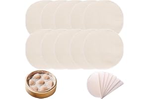 HSYTEK Lot de 10 chiffons à vapeur en coton, tapis de cuisson à la vapeur, tapis de cuisson à la vapeur, tapis rond pour cuiseur vapeur