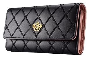 Symphonyw PU Leather Wallet Crown Women Ladies Girls Purse,Long Fashion Crown Female's Handbag Money Bag