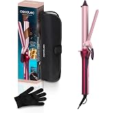 Cecotec Rizador de Pelo con Pinza 25mm SurfCare CurlClip Candy. Revestimiento Cerámica, Queratina y Aceite de Argán, Calentam