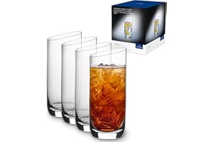 Villeroy & Boch Newmoon Servizio Bicchieri Bicchiere da Long Drink Eleganti e Contemporanee, Cristallo, Lavabili In Lavastoviglie, Trasparente, 4 Pezzi