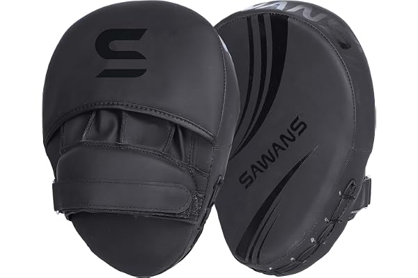 SAWANS® Mitaines de boxe en cuir avec crochet et jab pour kickboxing MMA Bras incurvé Bouclier de frappe pour arts martiaux Muay Thai Entraînement