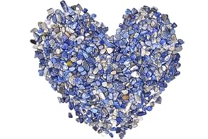 ideayard 0.95 Ib-1 Ib Lapis Lazuli Tumbled Chips Stone - Natural Crushed Crystal Irregular Shaped Stones for Plants Home Garden Decorative
