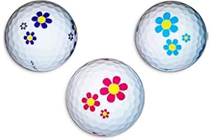 Vision-Goker 6 Golfbälle Bunt Daisy - Design Distance Lady Soft Lustig Pink Blau Grün ideales Golf Geschenk für Frauen