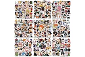 KEULABLEN 300 sztuk fajnych naklejek, japońskie naklejki anime, mieszane kreskówki, winylowe, wodoodporne naklejki na laptopa, bagaż, deskorolkę, samochód, nastolatki