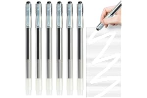 EZIGOO 6Pcs Erasable Pens Black, Eraser Pen Rub Out Pens 0.7mm, Erasable Gel Pens With Eraser that Rub Out for Students, Kids, and Adults Using for School Office Supplies