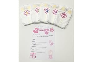 RAINBOW SENSATION Dirty Nappy Baby Shower Game 10 20 30 Players Girl Boy Neutral Game Prize (30 Players, Pink - Girl)