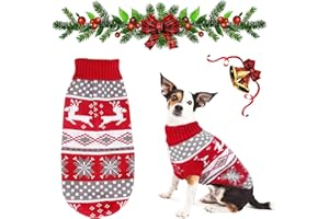 Ropa para Perros Lemotoy Navidad Mascotas Suéter Dog Sweaters Estilo Navideño Perro Mascota Jersey Jersey De Punto para Cachorro Suéter De Perro Cálido Suéter De Invierno Ropa De Perrito(M)