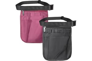 Rebanky 2 Piezas Riñonera de Enfermera en Apuros, Cinturón Enfermera Organizador Bolsa Cintura para Enfermera con Correa de Cintura Ajustable Salvabolsillos Enfermeria Cinturon con Compartimentos