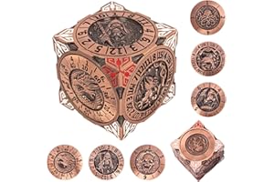 LUAZURI DND Spinner Dice – Set di dadi 7 in 1 in metallo con design drago 3D | Design unico per dungeons & Dragons RPG Polyedder Dadi per giocatori D&D e DM (rame rosso)