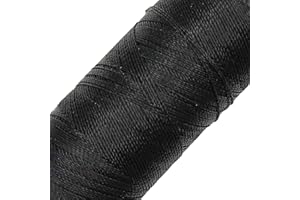 LINHASITA, Rocchetto di Filo Cerato, 100 g, 360 m, 0,5 mm di Spessore, in Poliestere, per macramé, 30 Colori - Nero