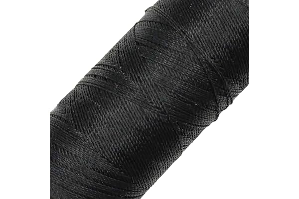 LINHASITA Bobine de Fil ciré 100 g/360 m Épaisseur 0,5 mm Polyester pour macramé 30 Couleurs - Noir