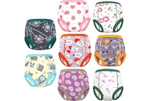 FLYISH DIRECT Potty Training Pants Cotton,Reusable Toddler Potty Training Underwear for Girls,8 Pairs,3 Years,Pink Strawberry