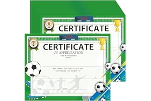 REMERABEL 25 certificati di premio della squadra di calcio, 21,9 x 27,9 cm, certificati di fine stagione, riconoscimento cerimonia sportiva giovanile, premio di allenatore insegnante e bambini