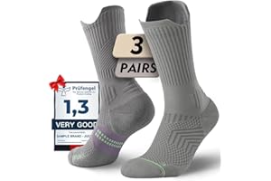 JUCLISE Calzini da Running Compression in Bamboo con Coolmax - Anti-VescicheperTrekking & Palestra VescicheCon Cuscino a Zone Ventilazione Rete Supporto