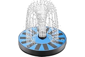 SZMP Fontaine Solaire Pompe 100% Verre,Solaire Flottant Extérieur Fontaine Pompe Bassin Solaire avec 8 Buses pour Bain d'oiseaux Aquarium Étang Piscine Patio Jardin Fontaine Décoration de Jardin