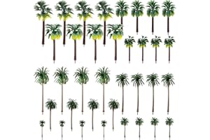 Cayway 36 árboles de maqueta, palmeras miniatura, plástico, coco bricolaje, decoración jardín