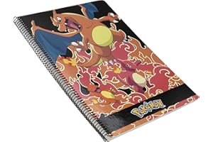CYPBRANDS Pokémon- Cuaderno Folio 80 Hojas, Charmander, Tapa Dura, Cuadricula 4x4 mm, Espiral, Material escolar, Papeleria, Color Naranja, Producto Oficial (CyP