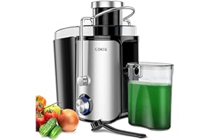 GDOR Juicer Machines with 1000W Motor, Extra Wide 3” Feed Chute Juicer, Juice Extractor for Whole Fruits and Vegetables, Easy to Clean Juice Maker, Centrifugal Juicer, BPA-Free, Anti-Drip, Silver