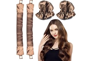 FGEN Lokówka do loków bez wysokiej temperatury, lokówka na noc, heatless curls, heatless loki do włosów, do stylizacji krótkich i długich włosów, może być używana podczas snu (brązowa)