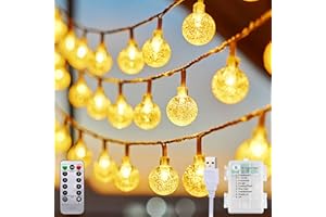 taiyongkang Guirnalda luces exterior pilas, 12M+1M 100 LED luces pilas, 8 Modos con Control Remoto, Modelo de Luces Decorativas de Exterior Impermeable para Navidad, Fiestas y Reuniones