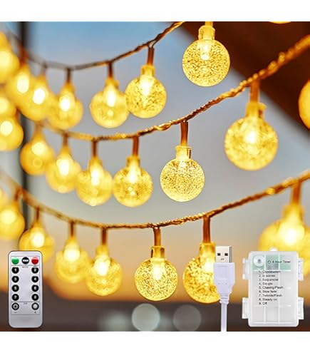 Luci Natalizie Esterno BrizLabs - 20 Metri, 200 LED Bianco Freddo, A Batteria, IP44 Impermeabile - Foto 4
