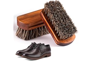 CAILIYA 2 Pcs Cabello de Caballo Zapatos Cepillos, Pulido Cepillos de Caballo para Botas/Zapatos Multifuncional para Limpieza y Cuidado de Zapatos, Botas