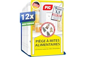 PIC Pièges à Mites Alimentaires – 12 Pièges Anti Mites Alimentaires avec Phéromones – Piege a Mite Alimentaire pour Cuisine, Placard et Garde-Manger – Détection d’Infestation – Protection 8 Semaines