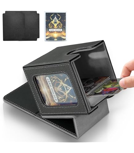 mtg card holders Amazon.com: AFIING MTG Commander Deck Box 200 Double Sleeved Cards Storage,  3-in-1 Magnetic Card Case Organizer for Magic: The Gathering TCG CCG, 4  Dividers & 2 Toploaders (Black/Orange) : Toys & Games main image 1