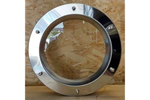 PORTHOLES.BULLAUGEN Porthole Window Stainless Steel Glossy for Door 350 mm Glass Transparent Nuts Coupling