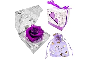 MI RUBITA STORE Mi Rubita Engagement ring box preserved rose Valentines day Aniversary Mother's day baby shower sister aunt niece birthday. (Purple)