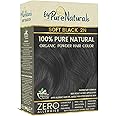 byPureNaturals 100% Organic Powder Soft Black Hair Color (60 Gram) | Pure Natural Hair Colour for Men & Women | Chemical Free & Ammonia Free Hair Colour Organic & Natural Hair Color