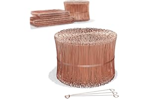 Heimfleiss® Liens à boucle 1,0 x 100-160 mm (1000 pcs.) - Fil d'attache cuivré - Fil à œillet pour tordeuse & pince à tordeuse - Fermeture de sac en fil métallique
