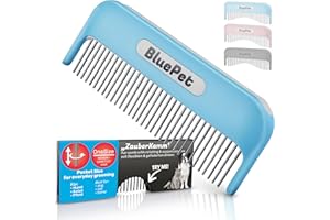 BluePet Peigne Magique Pour Chien & Chat à Poil Long, Peigne de Toilettage, Élimine les Nœuds, Brosse Anti Nœud, Étrille Efficace y Doux Avec les Dents Rotatives, Déméleur Chiens & Chats à Poils Longs