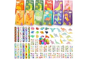 Yulado Dinosauri Compleanno Bambini, 136 PCS Kit Festa Dinosauris Compleanno Regalo Festa, Regalini Fine Festas Bambini, Dinosauris Compleannos Pensierini Fine Festas Compleannos Dinosauri.
