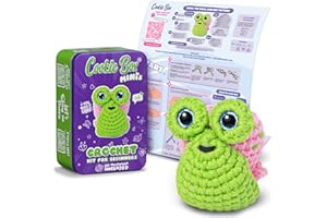 Cookie Box Crochet Kit for Beginners – Gift Set to Make Snail Dora Amigurumi Plushie – Easy DIY Crochet & Knitting Starter Kit with Printed Instructions & Step-by-Step Video Tutorial
