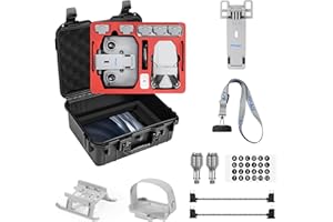 FPVtosky Kit di accessori 8 in 1 per Mini 4K/Mini 2 SE, custodia rigida a doppio strato, supporto per tablet, cordino da collo, carrello di atterraggio, supporto eliche, ecc. per DJI Mini 4K/Mini