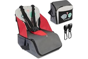 WORTHIFY - Trona portatil bebe convertible en bolso para almacenar - Trona de viaje portatil para bebes con dos ganchos para unir al carrito - Tronas de bebe unisex