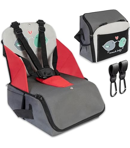Sac à Dos Rehausseur De Voyage Bébé 2 En 1 - Harnais 5 Points, Poche Isotherme, Distributeur Lingettes - Pour Enfants 6-36 Mois (jusqu'à 15 Kg)
