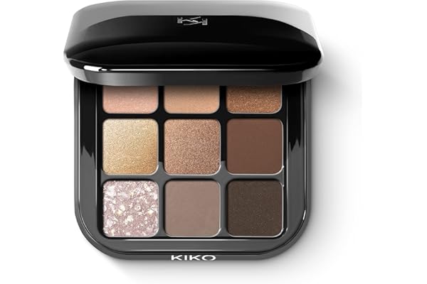 KIKO Milano Glamour Multi Finish Eyeshadow Palette 01 | Palette With 9 Eyeshadows In Different Finishes