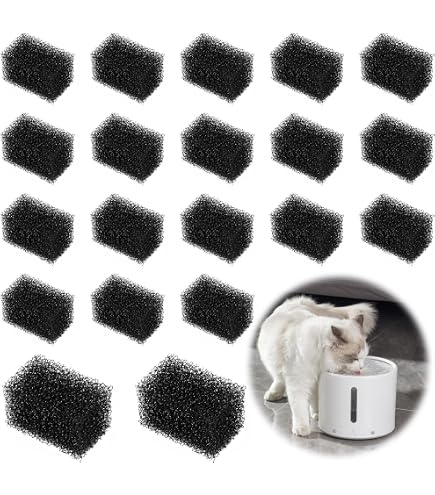 8x Ersatzfilter Für Katzenbrunnen 2,2 L – Mit Aktivkohle & Schwamm, 8,5x8,5 Cm, Für Sauberes Trinkwasser