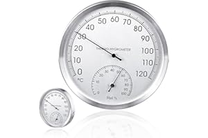 Lotvic Termometro Sauna e Igrometro, Termometro Igrometro Analogico, Termometro Analogico con Igrometro, Accessorio di alta Qualità per Sauna, 2 in 1 Sauna Termometro Igrometro